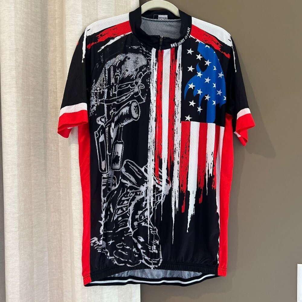 Weimostar Cycling Jersey, Honor the Fallen, Breathable, Size 5XL